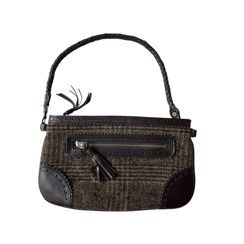 Vintage Eddie Bauer Mini Plaid Hand Bag Purse Houndstooth